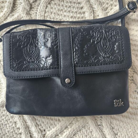 The Sak Handbags - The Sak Black Leather Crossbody/ Shoulder Bag